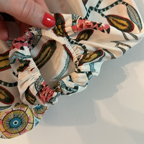 Caballero Size Small Long Sleeve Square neck Jungle Pattern Blous - Picture 4 of 7